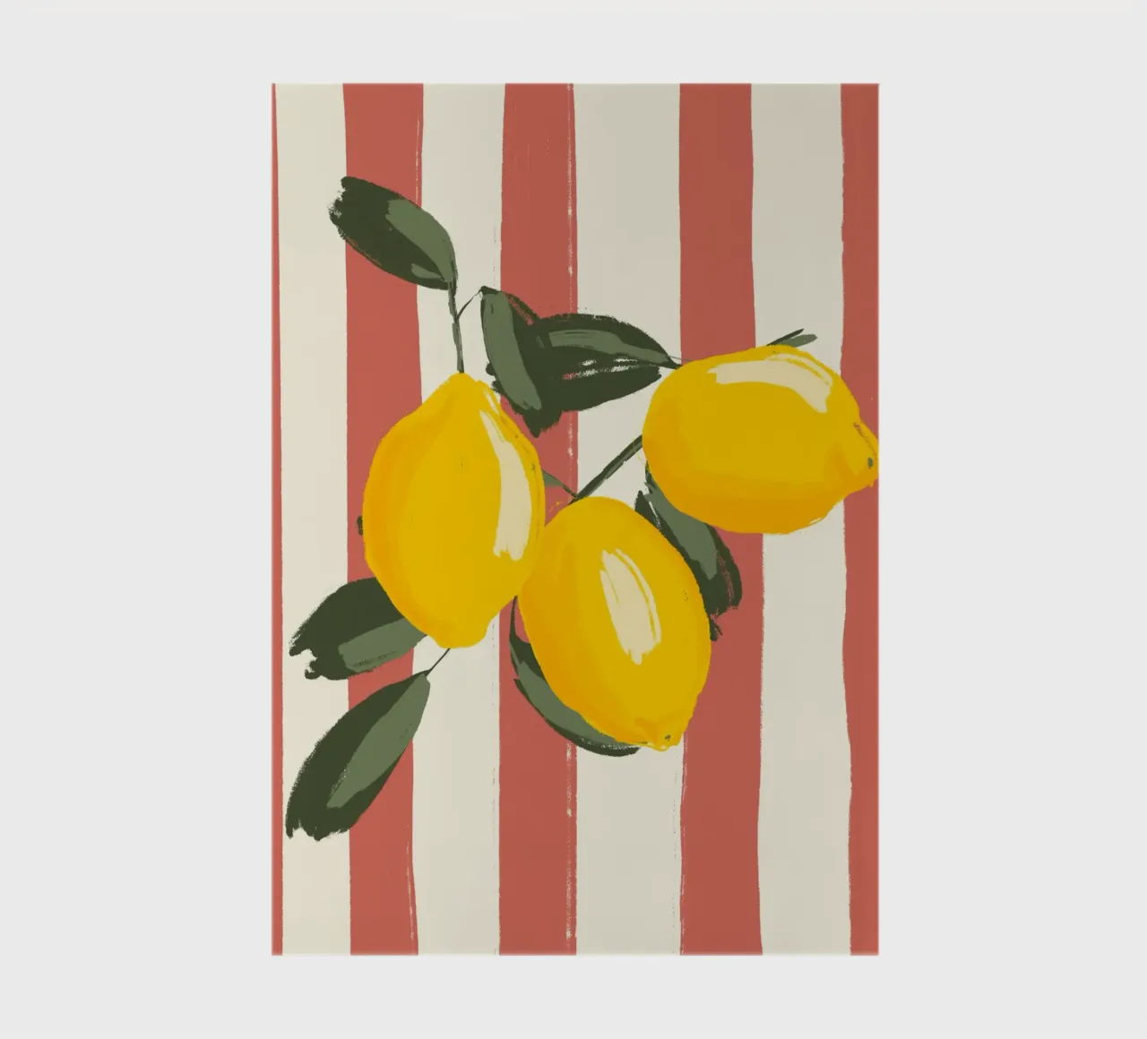 Lemons on red stripes notebook by Sixmai