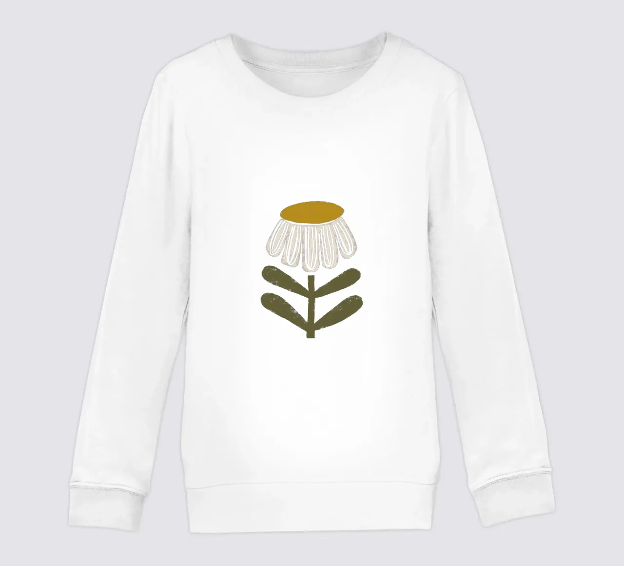 Retro Floral Sage – Mid Century Daisy kids sweatshirt by susanacosta