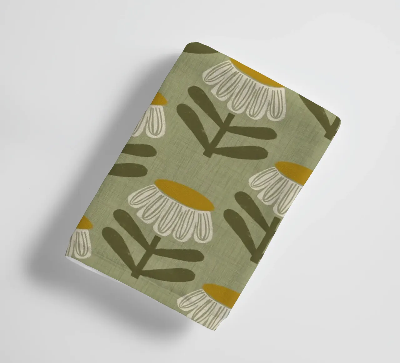 Retro Floral Sage – Mid Century Daisy towel by susanacosta