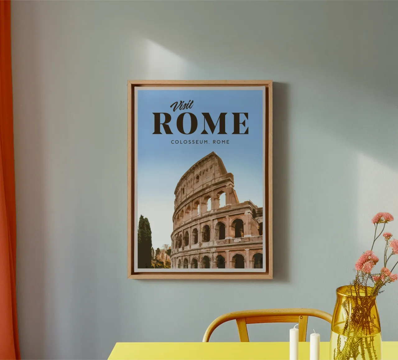 Viaggio a Roma tela con Cornice a cassetta da Mercury Club