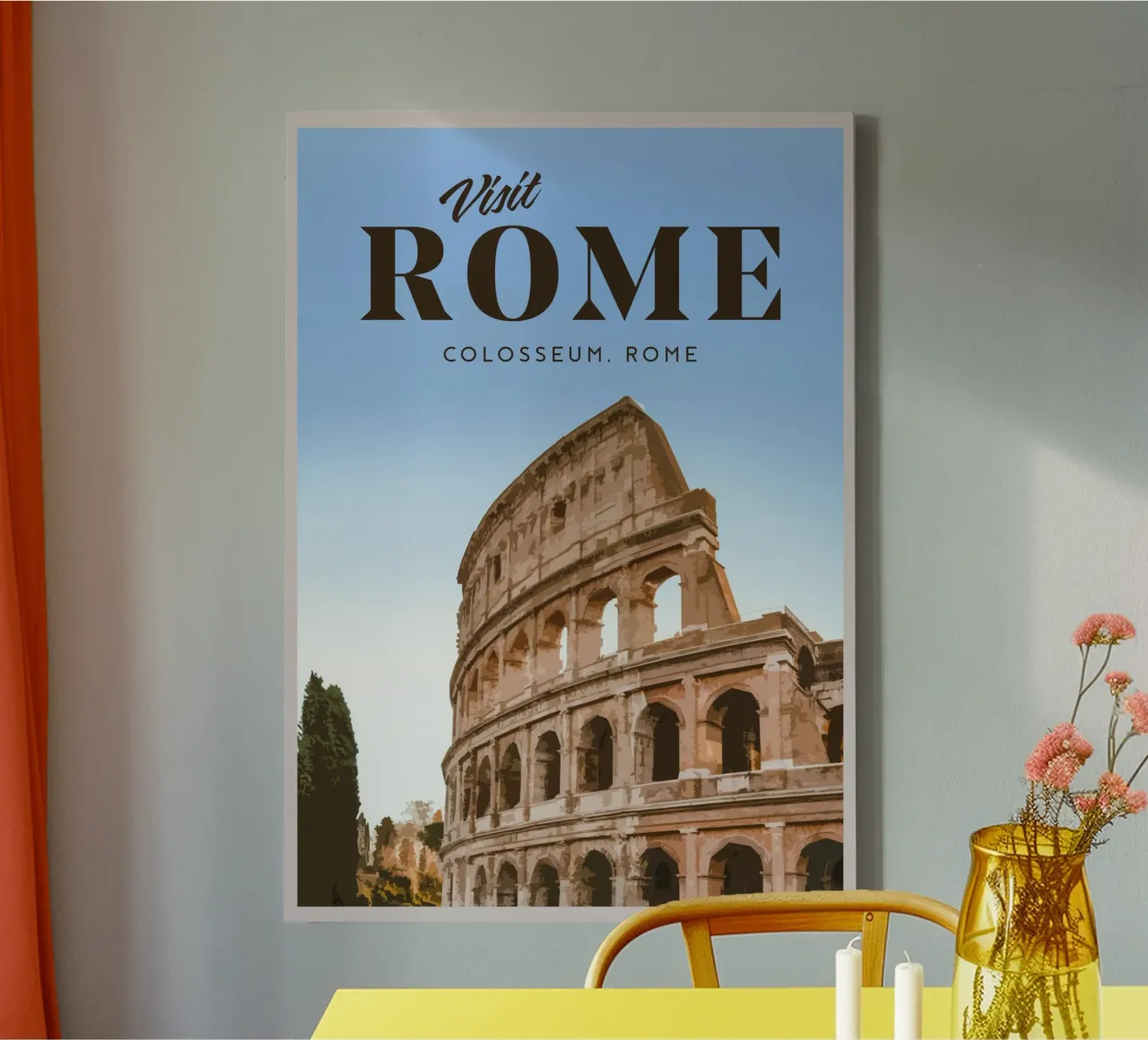 Viaggio a Roma tela con Cornice a cassetta da Mercury Club