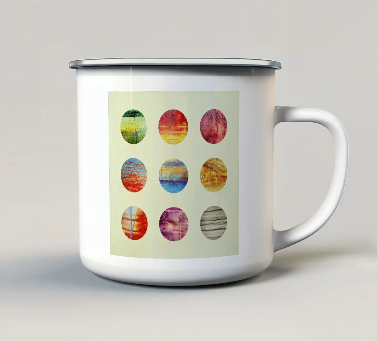 Planets enamel mug by Elisabeth Fredriksson
