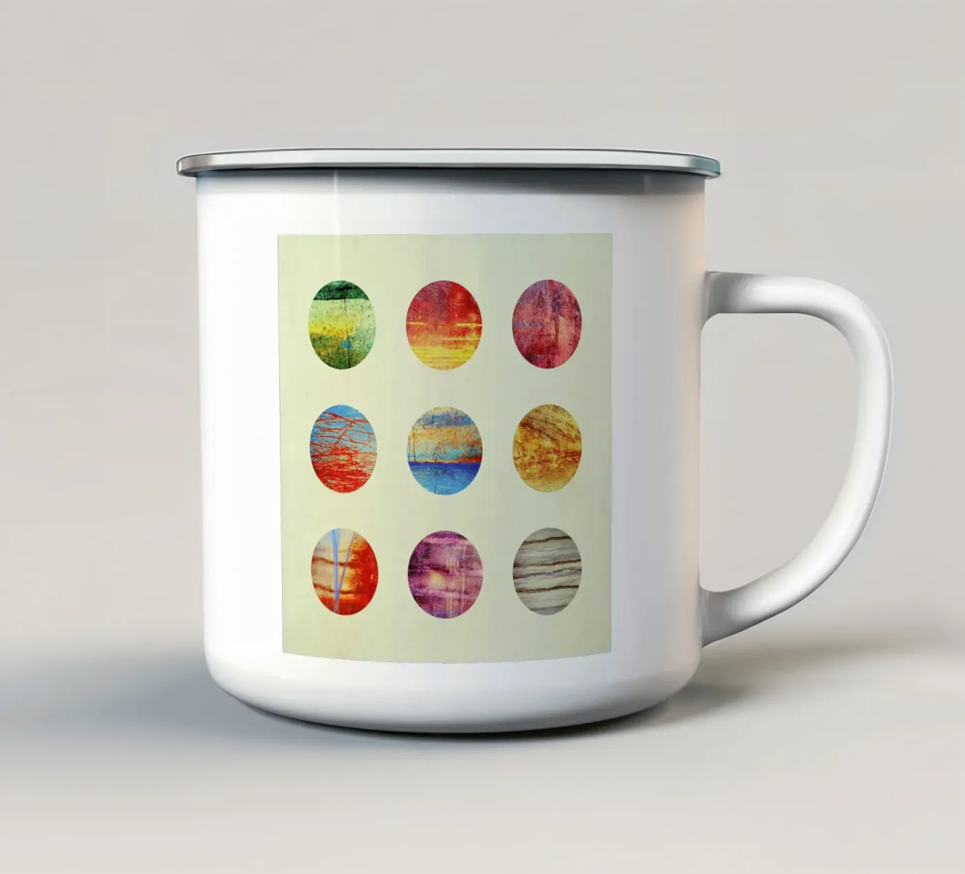 Planets enamel mug by Elisabeth Fredriksson