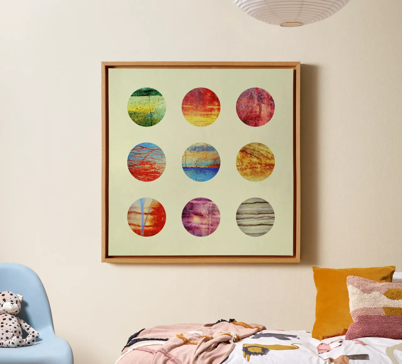 Planets canvas with Floater frame by Elisabeth Fredriksson