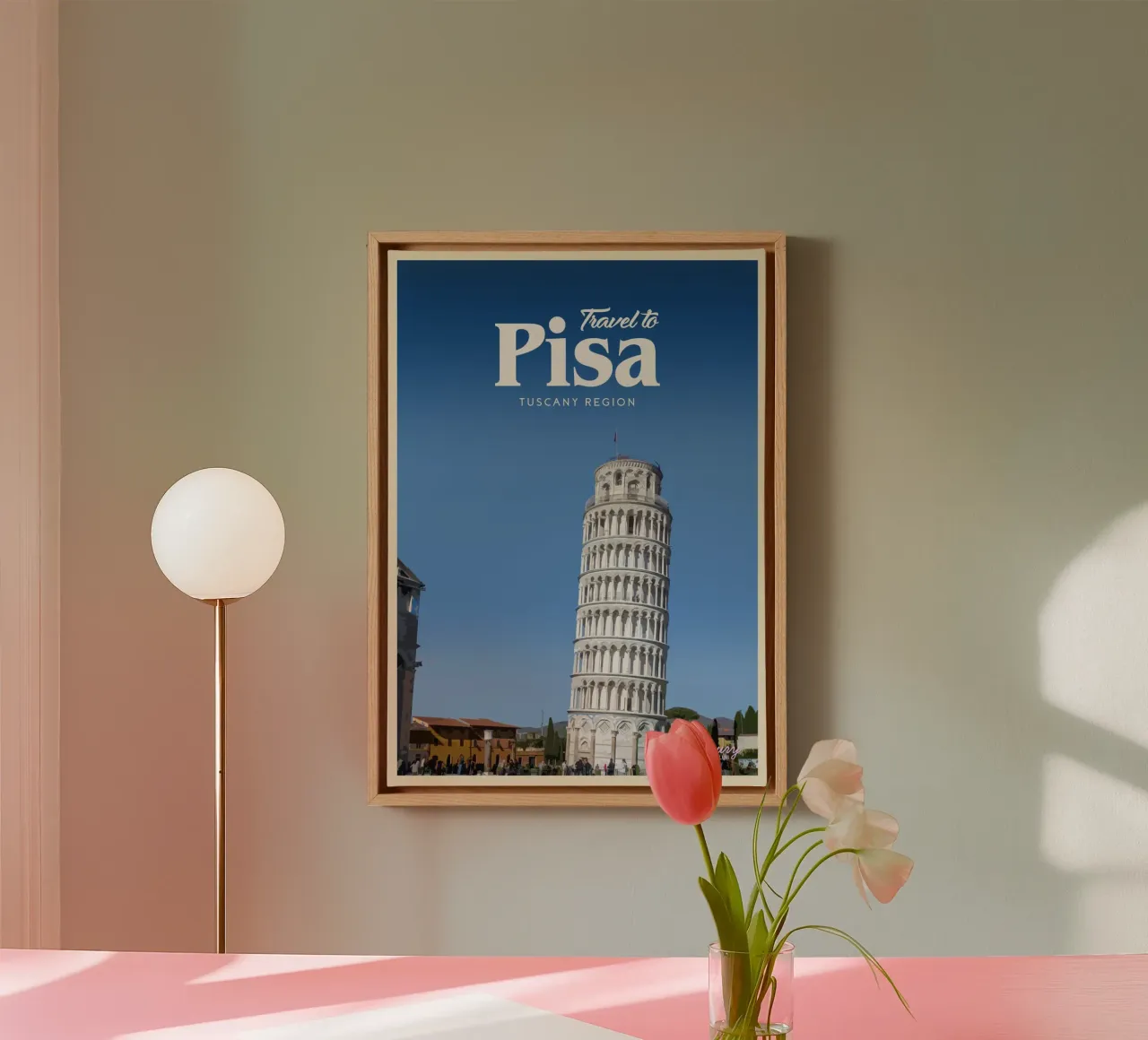 Reizen naar Pisa canvas met Baklijst van Mercury Club