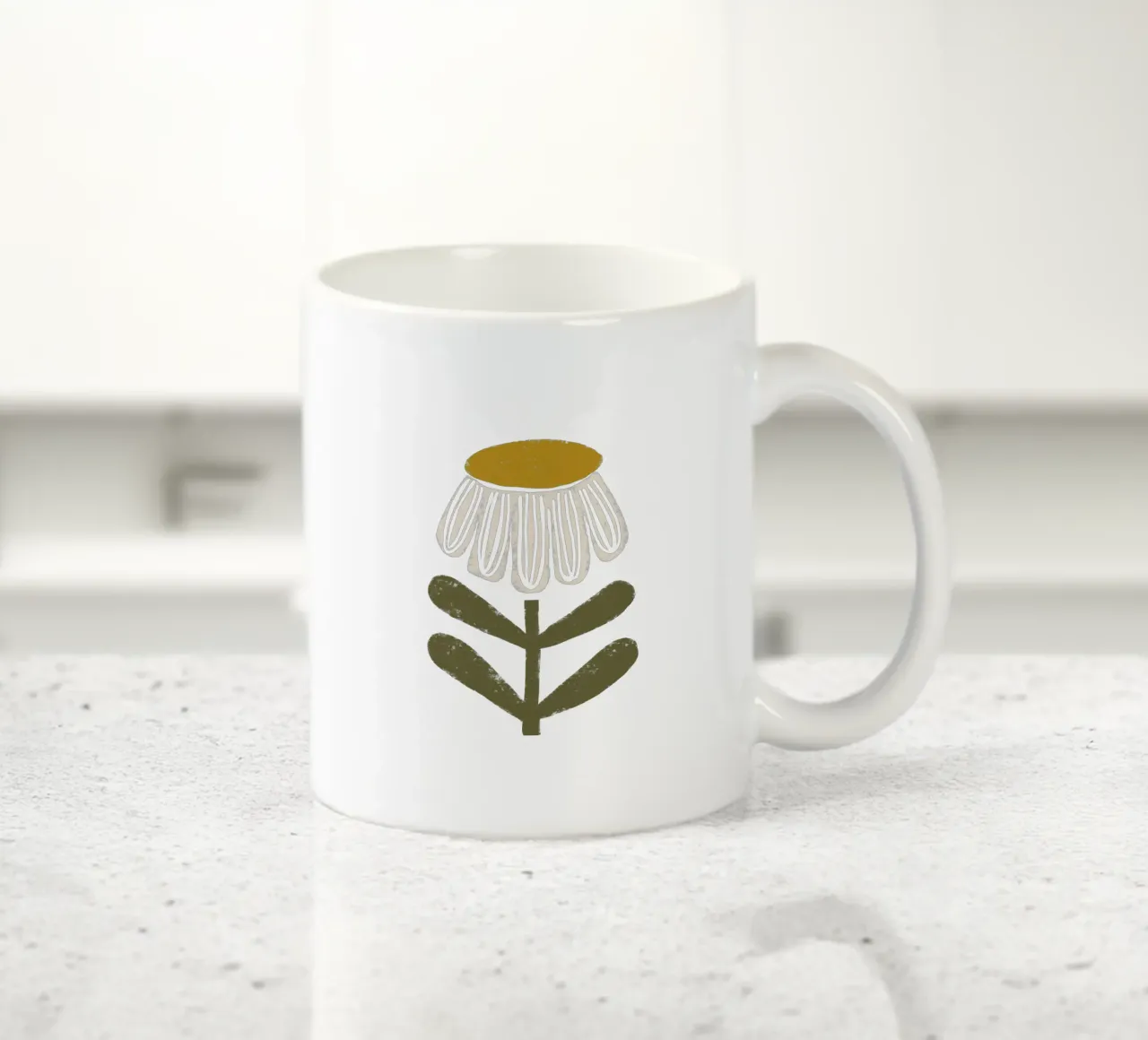 Arancio bruciato floreale retrò - Mid Mod Bloom tazza in ceramica da susanacosta