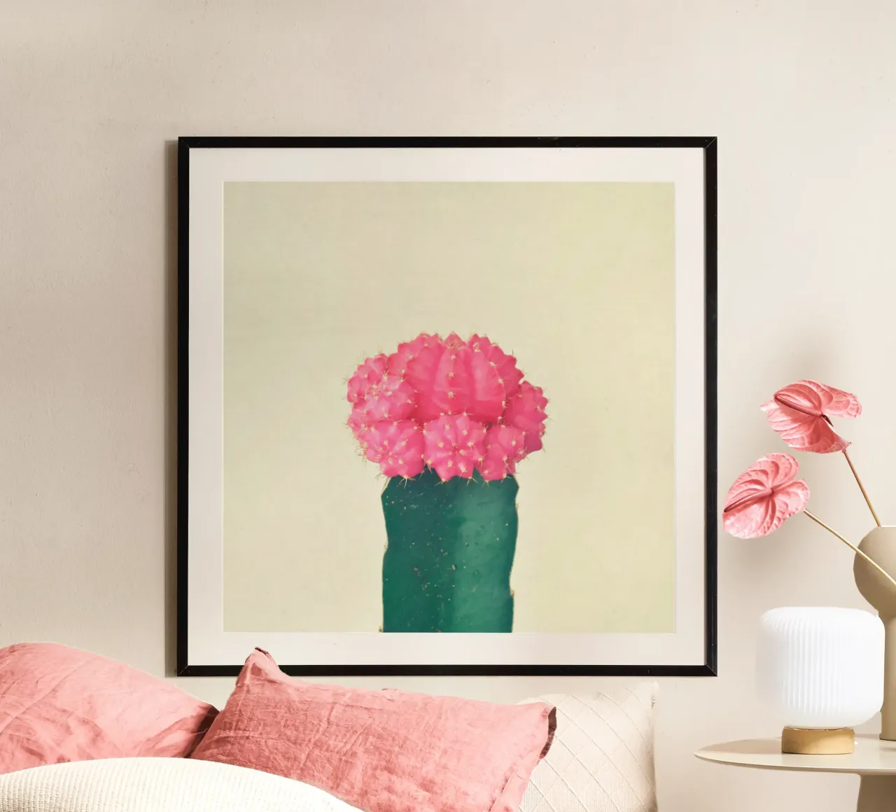 Cactus a quadri rosa carta hahnemühle da Cassia Beck Photography