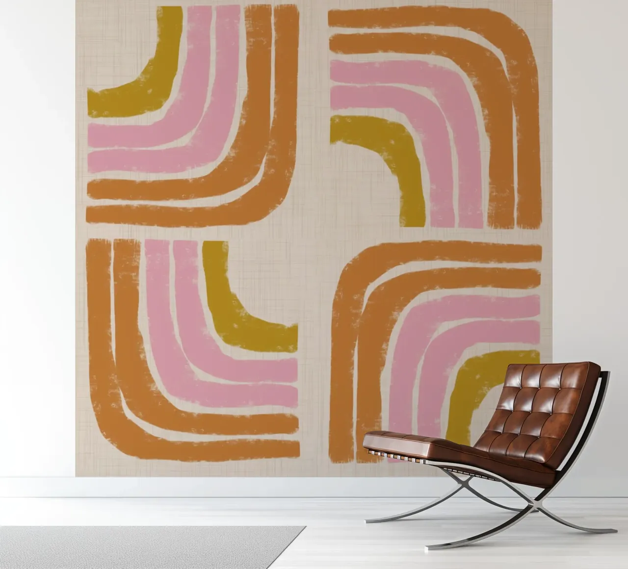 Retro Regenboog Geo - Boog Abstract fotobehang van susanacosta
