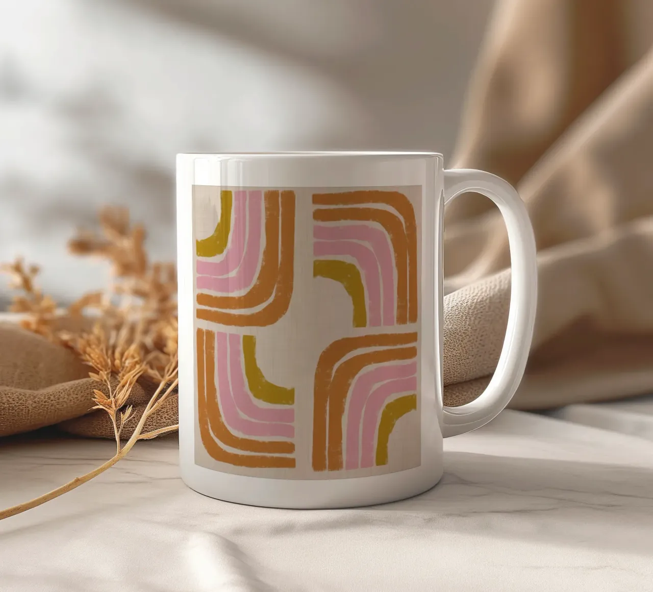 Arcobaleno retrò Geo - Arco astratto tazza in ceramica da susanacosta
