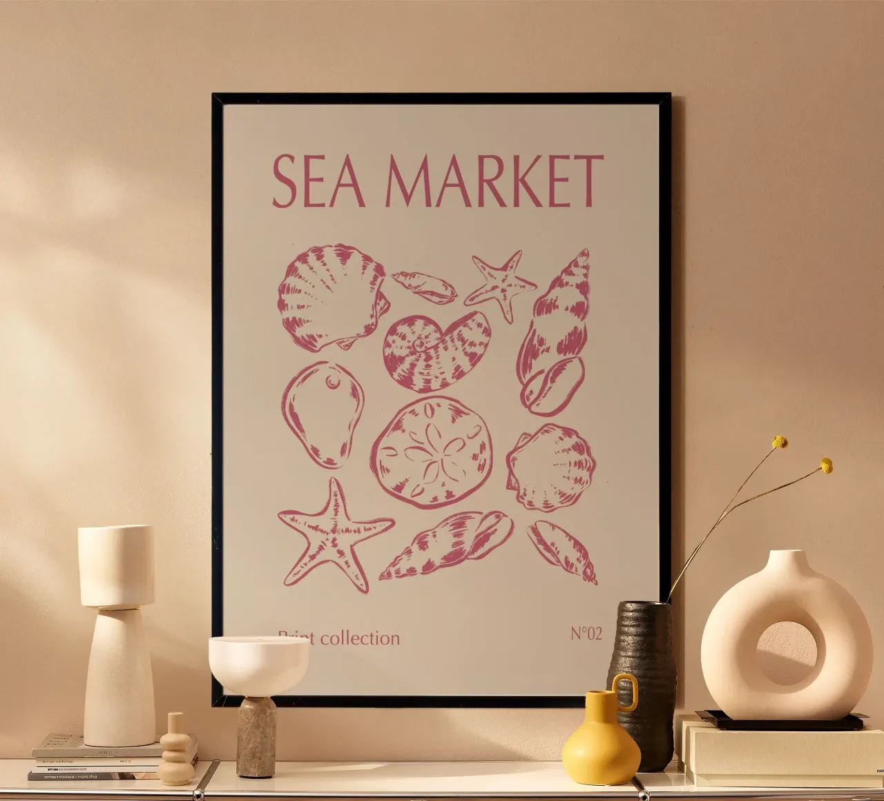 Mercato marino n°2 rosa poster con telaio in plastica da Sixmai