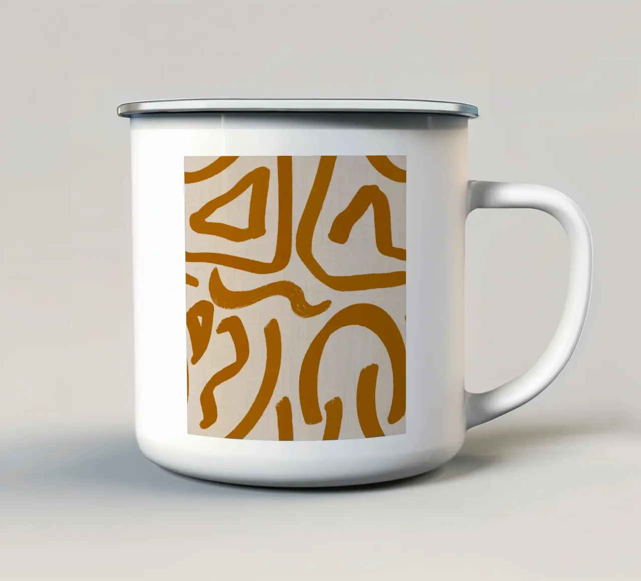 Terracotta Krabbels - Retro Abstract emaille mok van susanacosta