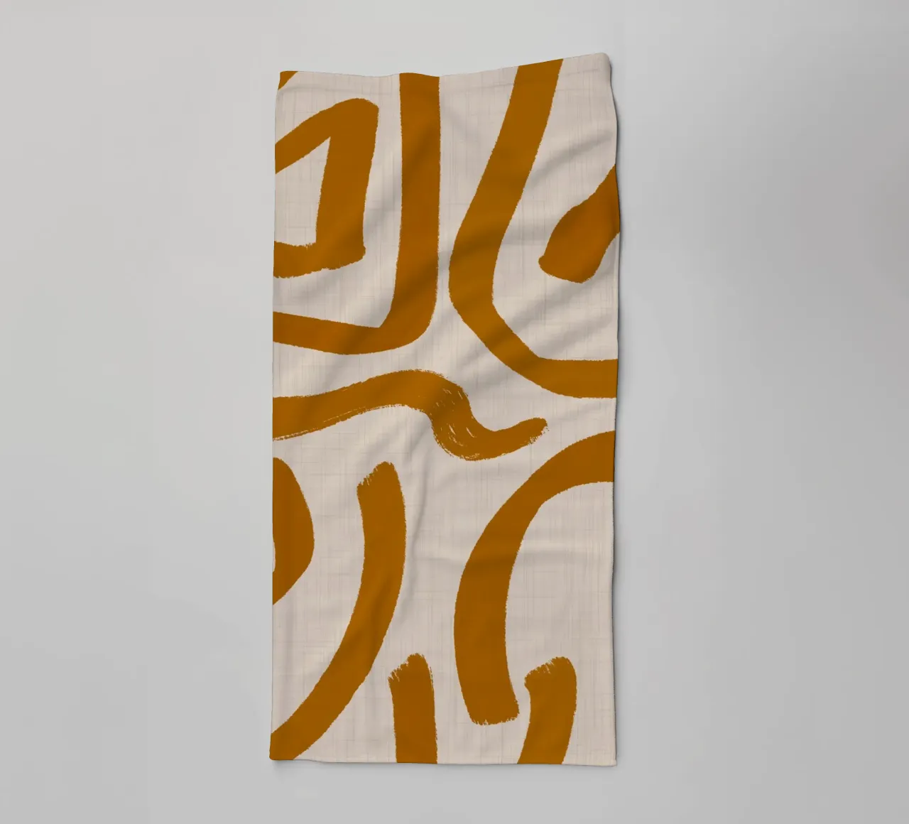 Terracotta Scribbles – Retro Abstract towel by susanacosta