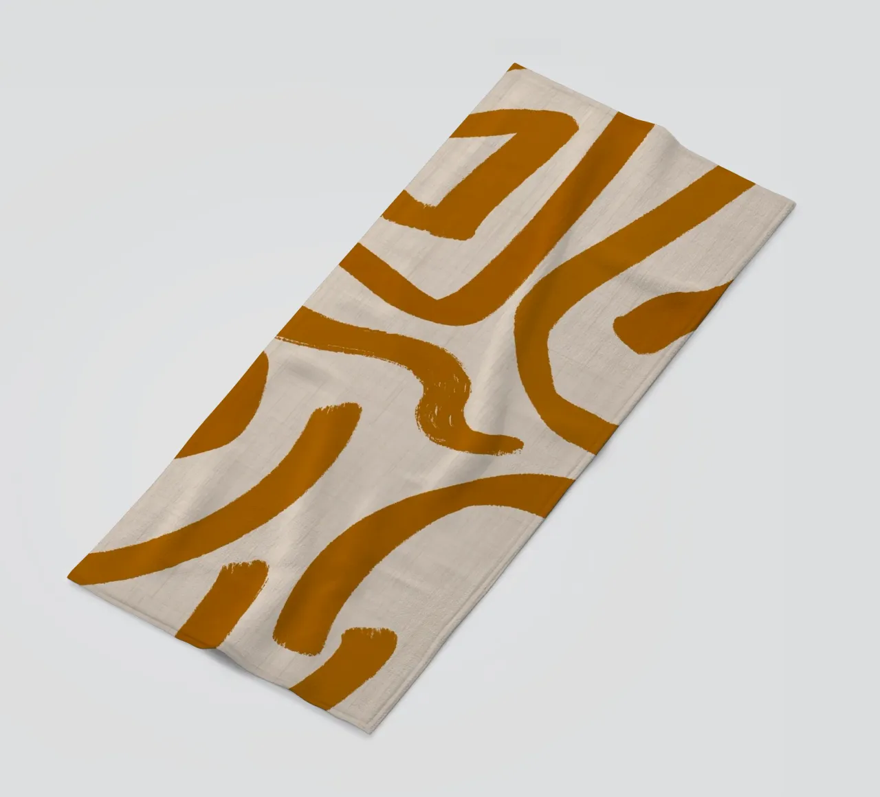 Terracotta Scribbles – Retro Abstract beach towel by susanacosta