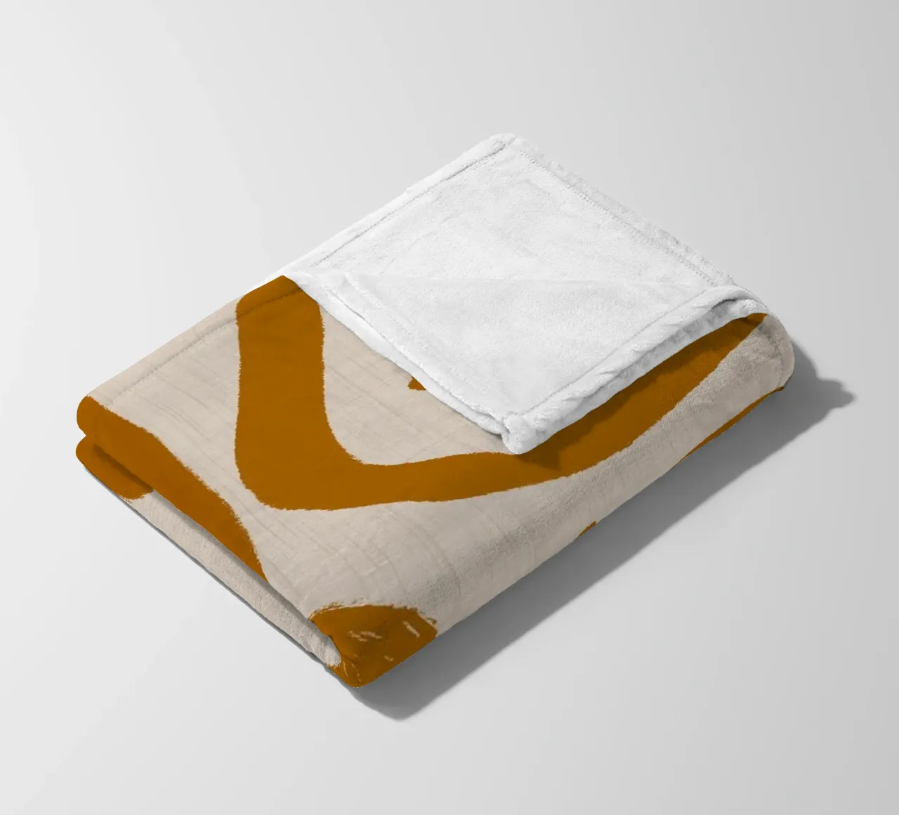 Terracotta Scribbles – Retro Abstract fleece blanket by susanacosta