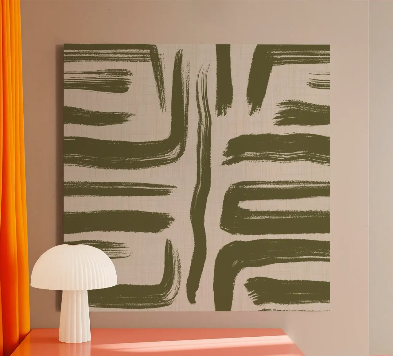 Olive Brushstrokes – Abstract Texture canvas by susanacosta