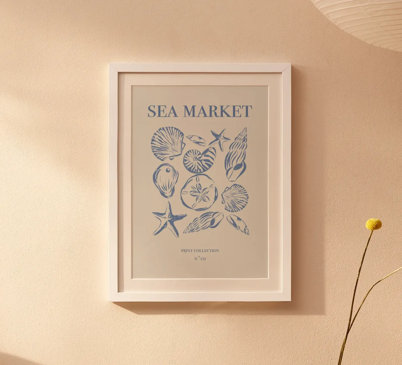 Mercato del mare n°1 blu poster con telaio in alluminio da Sixmai