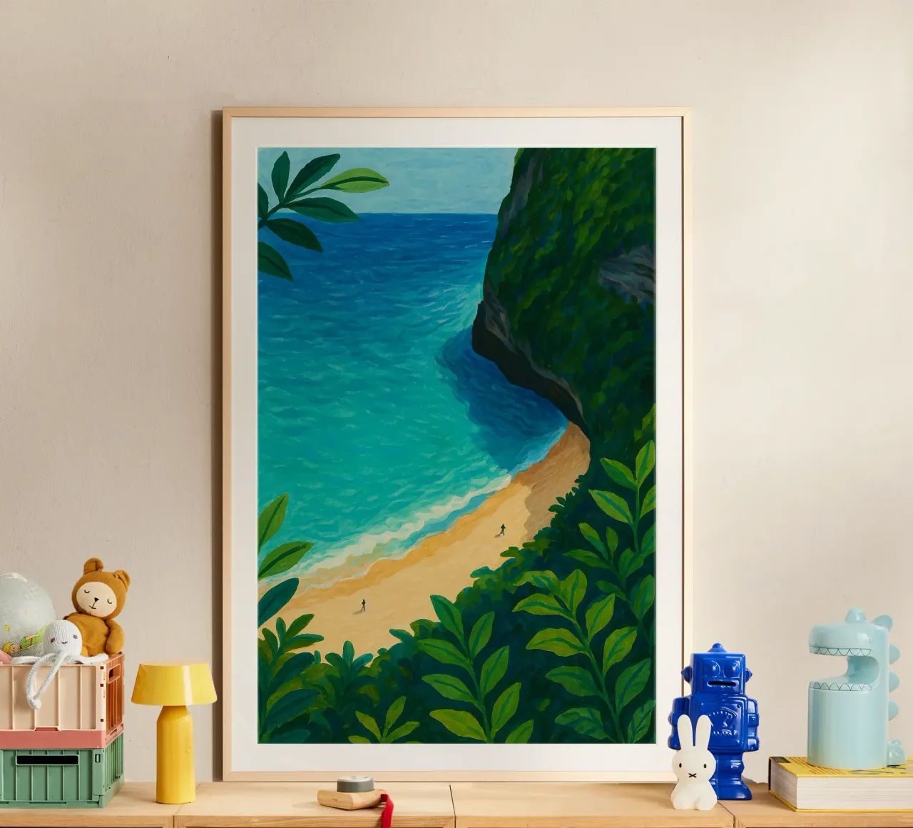 Spiaggia tropicale sulla scogliera carta hahnemühle da Aquarevo