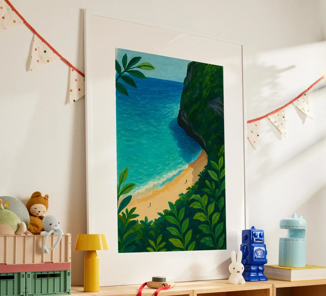 Spiaggia tropicale sulla scogliera carta hahnemühle da Aquarevo