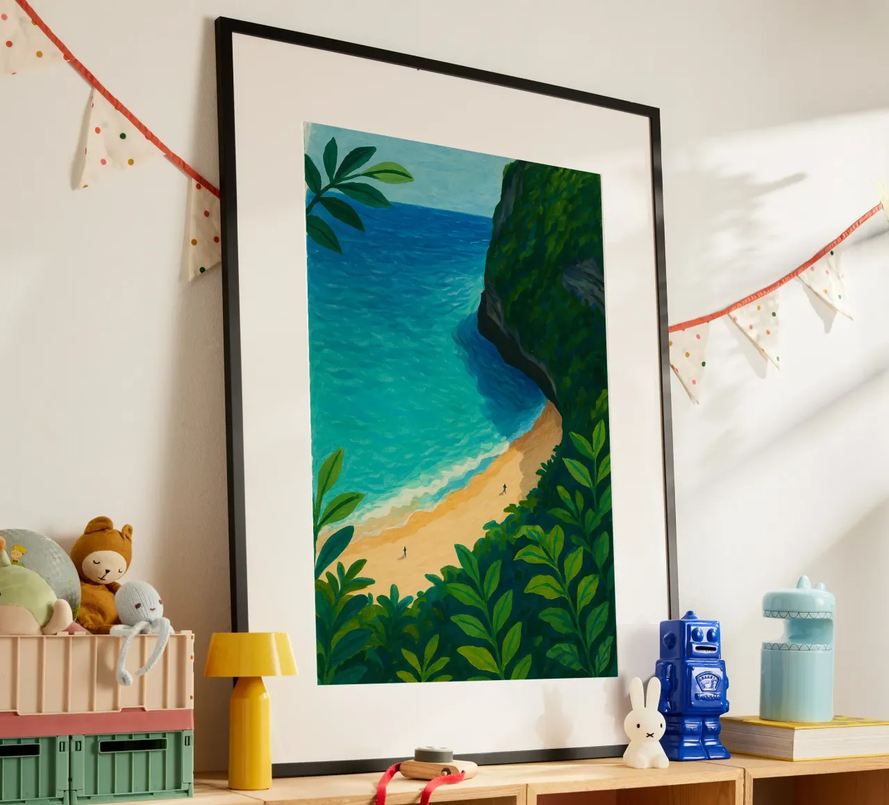 Spiaggia tropicale sulla scogliera carta hahnemühle da Aquarevo