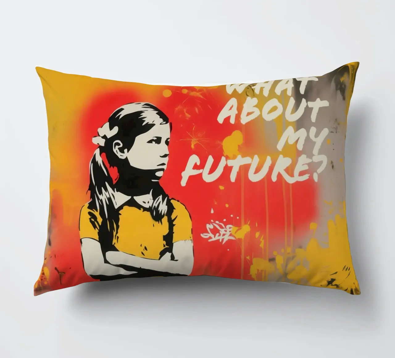 What about my Future? Banksy Style Street Art Graffiti cuscino da Autofocus