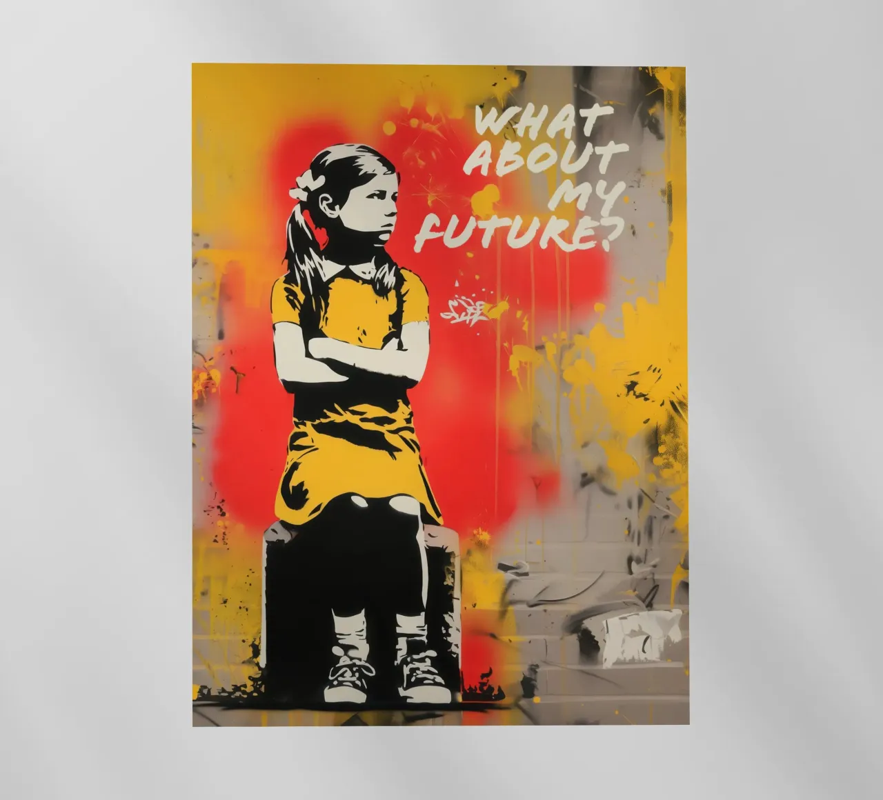What about my Future? Banksy Style Street Art Graffiti pellicola backlit da Autofocus