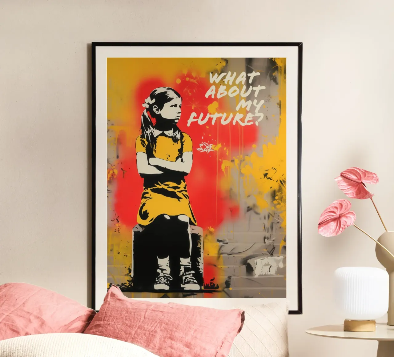 What about my Future? Banksy Style Street Art Graffiti poster de Autofocus
