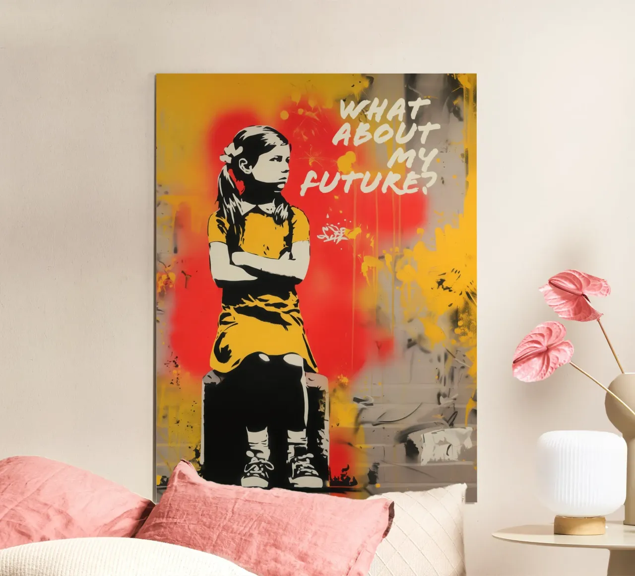 What about my Future? Banksy Style Street Art Graffiti poster de Autofocus