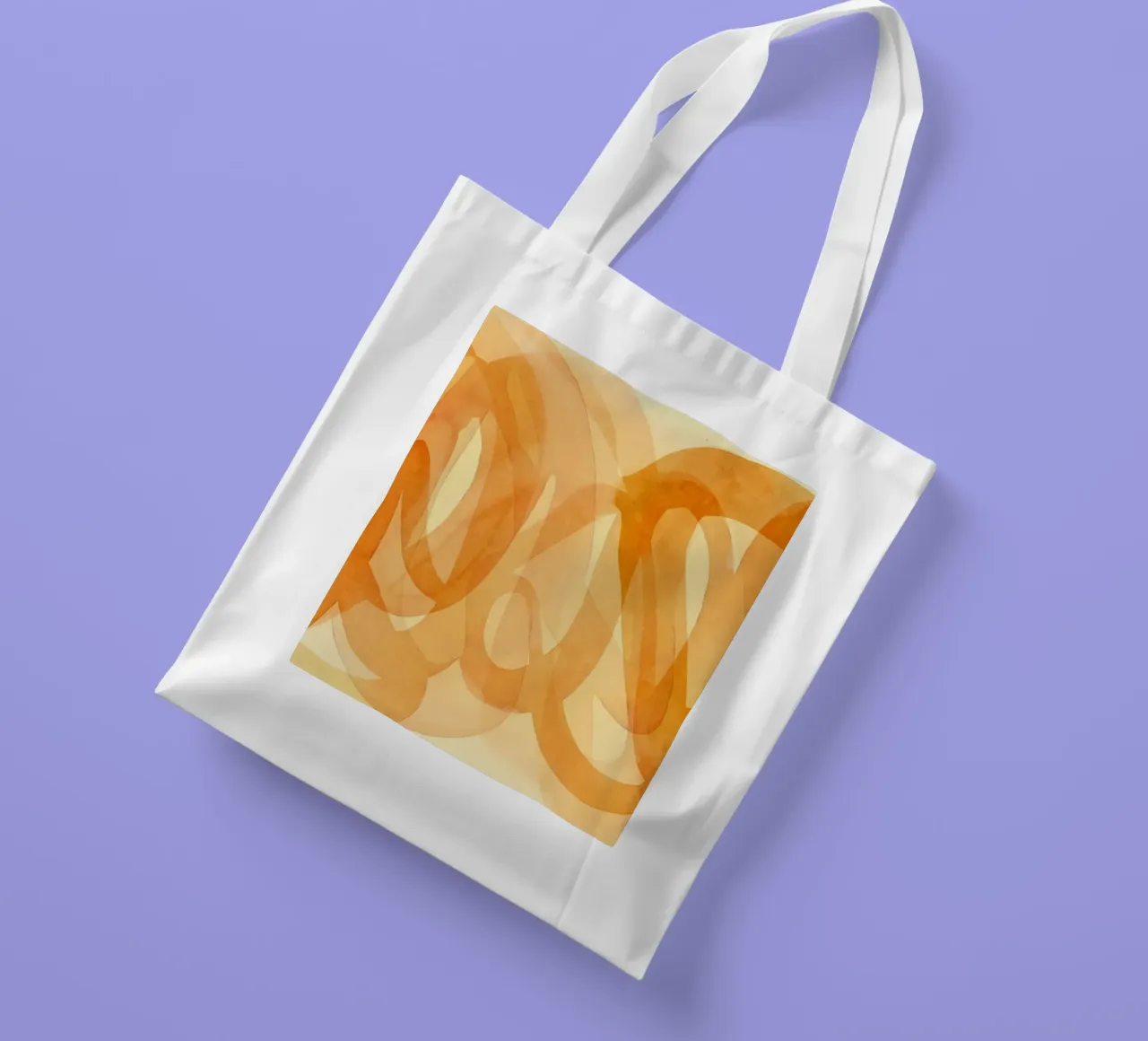 Tangerine Acquerello Pennellate Curve borsa in juta da Andrea Haase Modern Home