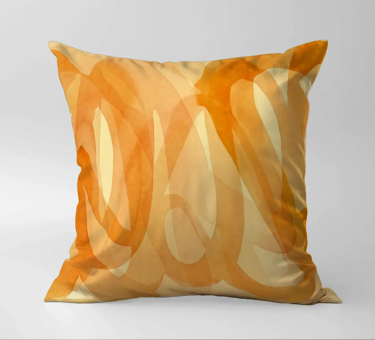 Tangerine Acquerello Pennellate Curve cuscino da Andrea Haase Modern Home