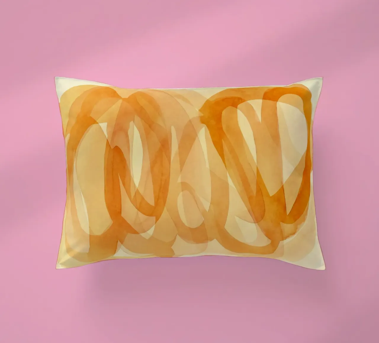 Tangerine Acquerello Pennellate Curve cuscino da Andrea Haase Modern Home
