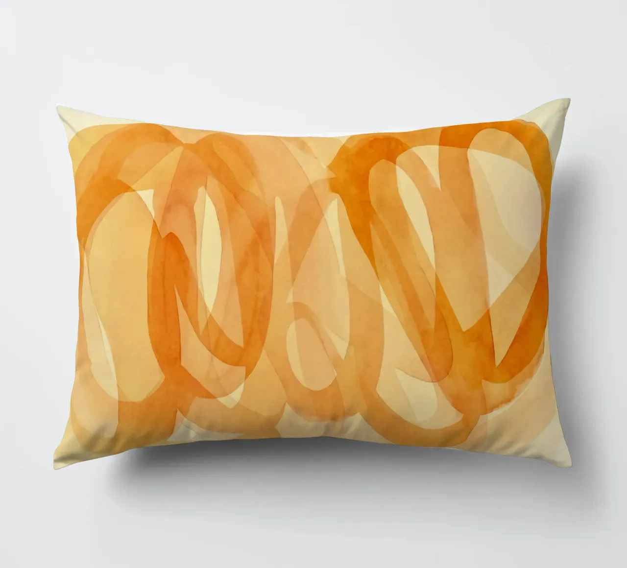 Tangerine Acquerello Pennellate Curve cuscino da Andrea Haase Modern Home