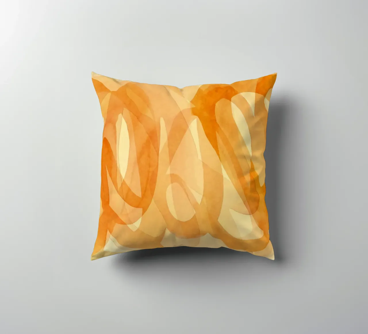 Tangerine Acquerello Pennellate Curve cuscino da Andrea Haase Modern Home