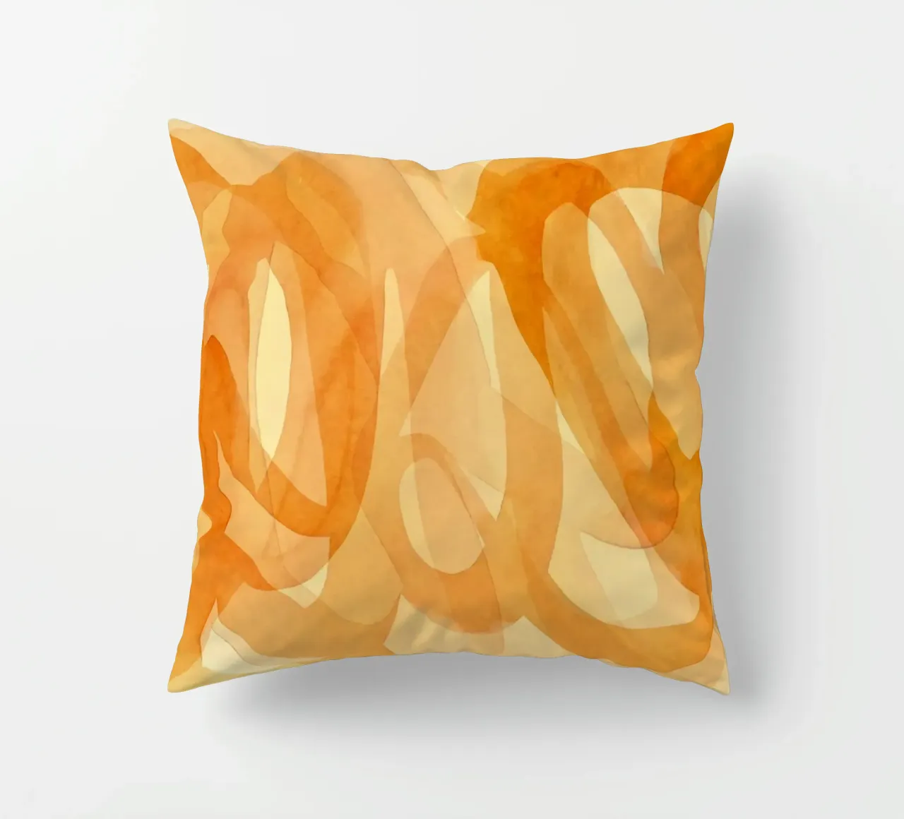 Tangerine Acquerello Pennellate Curve cuscino da Andrea Haase Modern Home