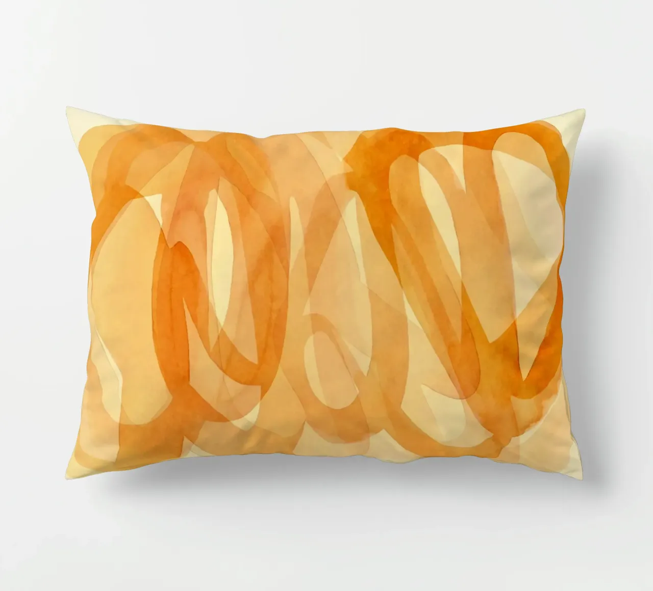 Tangerine Acquerello Pennellate Curve cuscino da Andrea Haase Modern Home