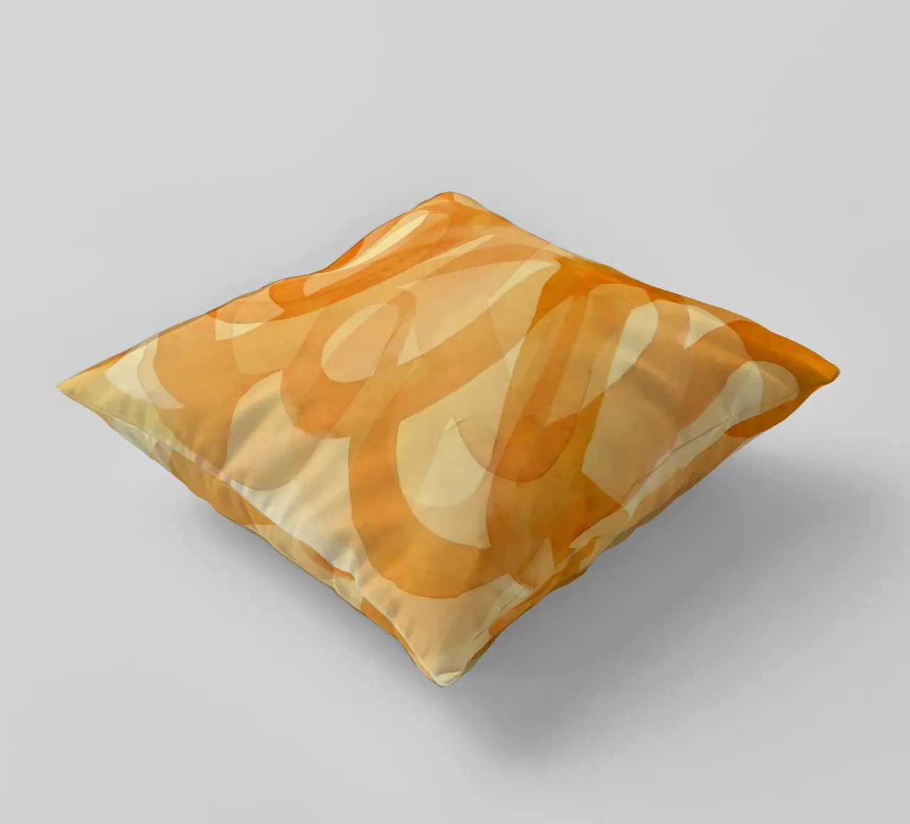 Tangerine Acquerello Pennellate Curve cuscino da Andrea Haase Modern Home