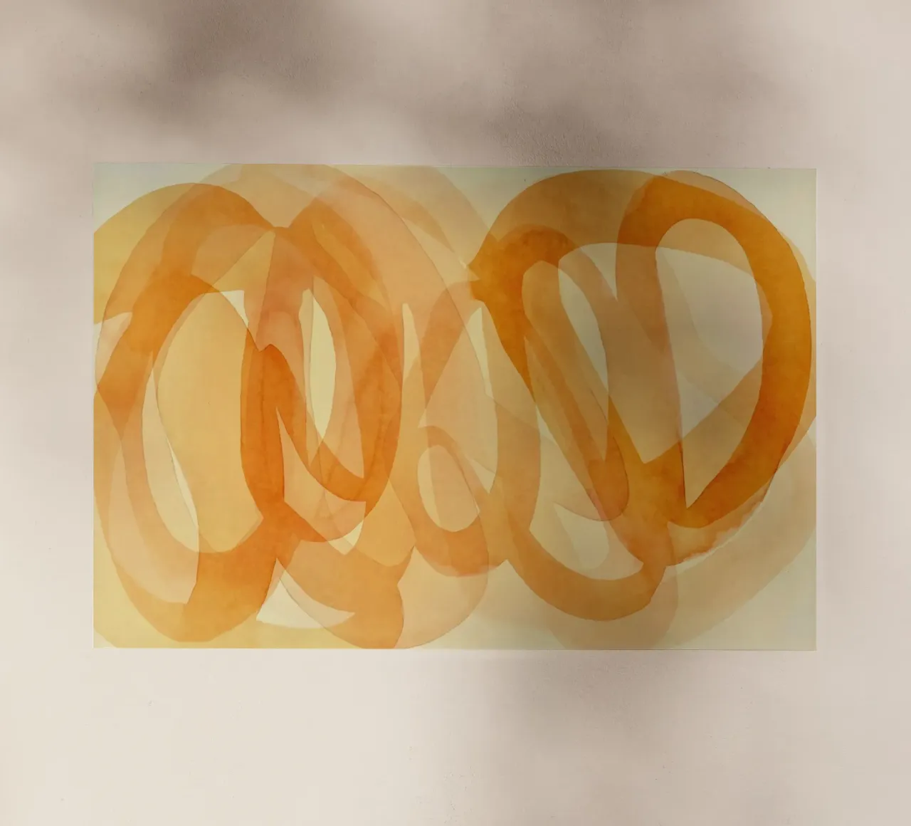 Tangerine Acquerello Pennellate Curve pellicola backlit da Andrea Haase Modern Home