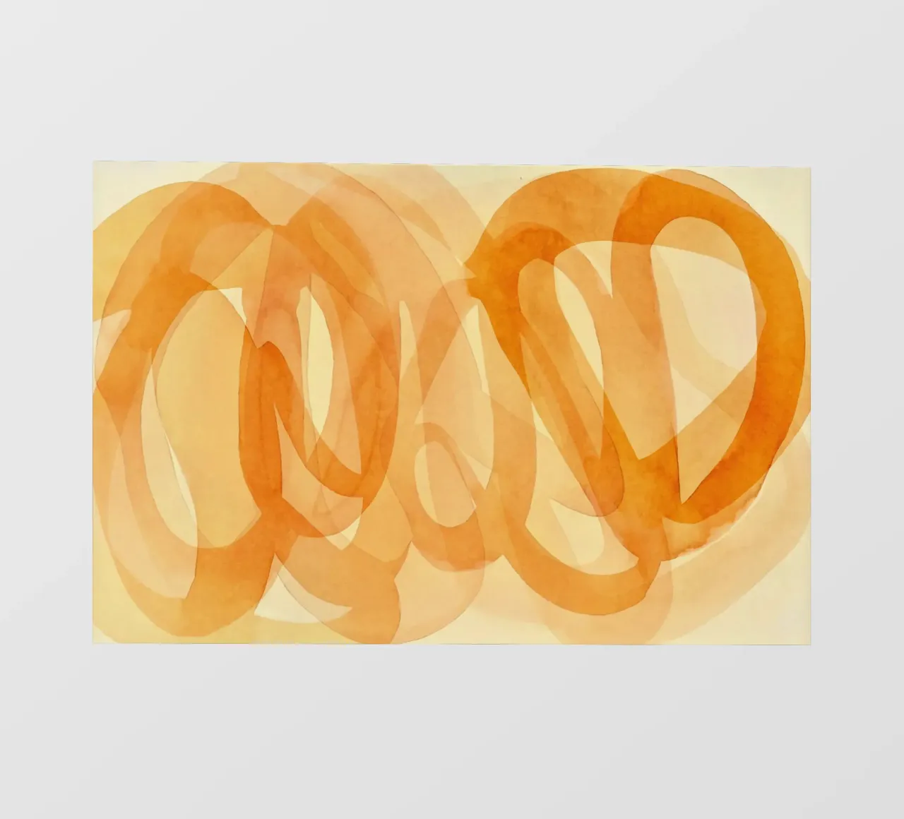 Tangerine Acquerello Pennellate Curve pellicola backlit da Andrea Haase Modern Home