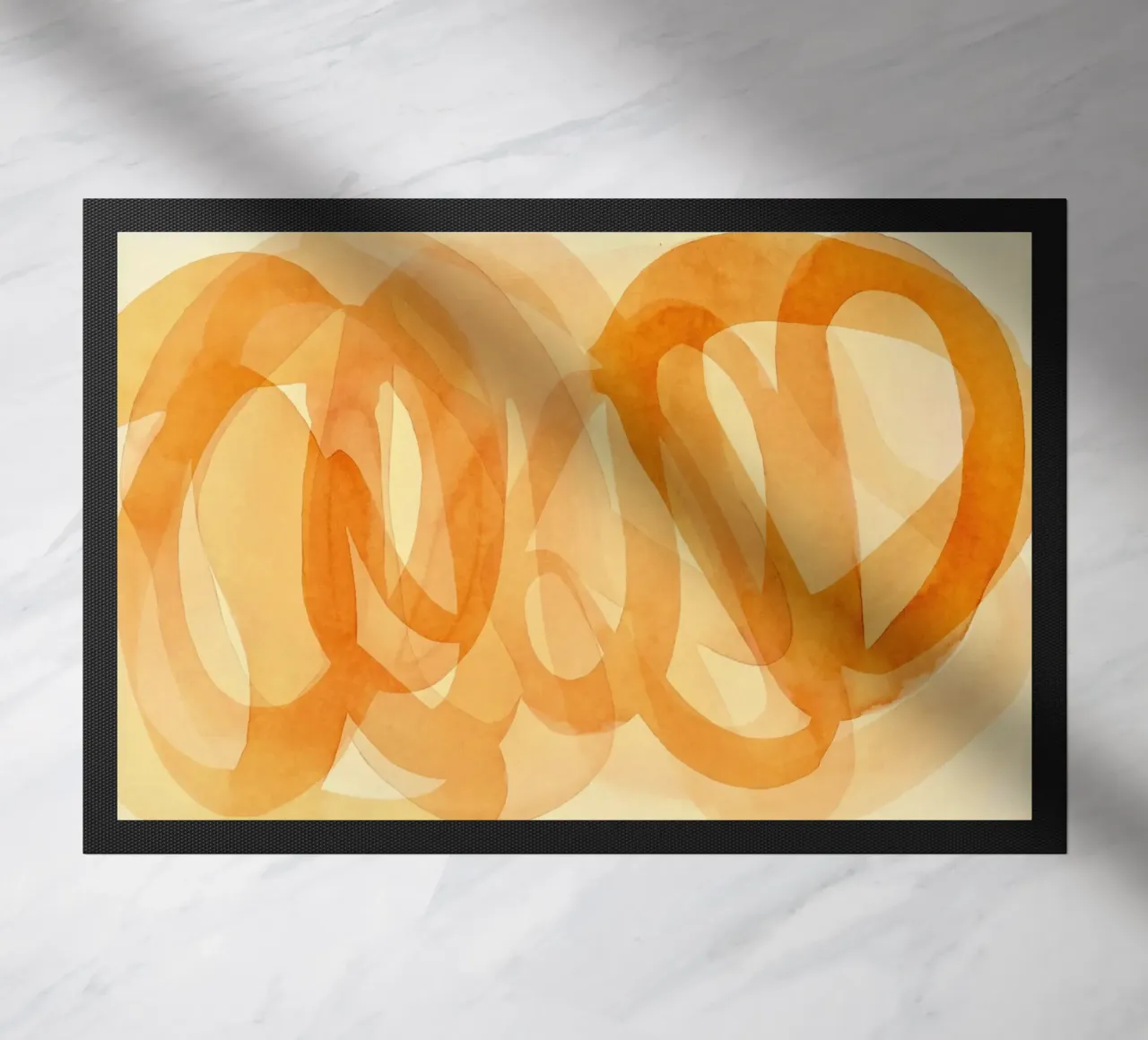 Tangerine Acquerello Pennellate Curve zerbino da Andrea Haase Modern Home