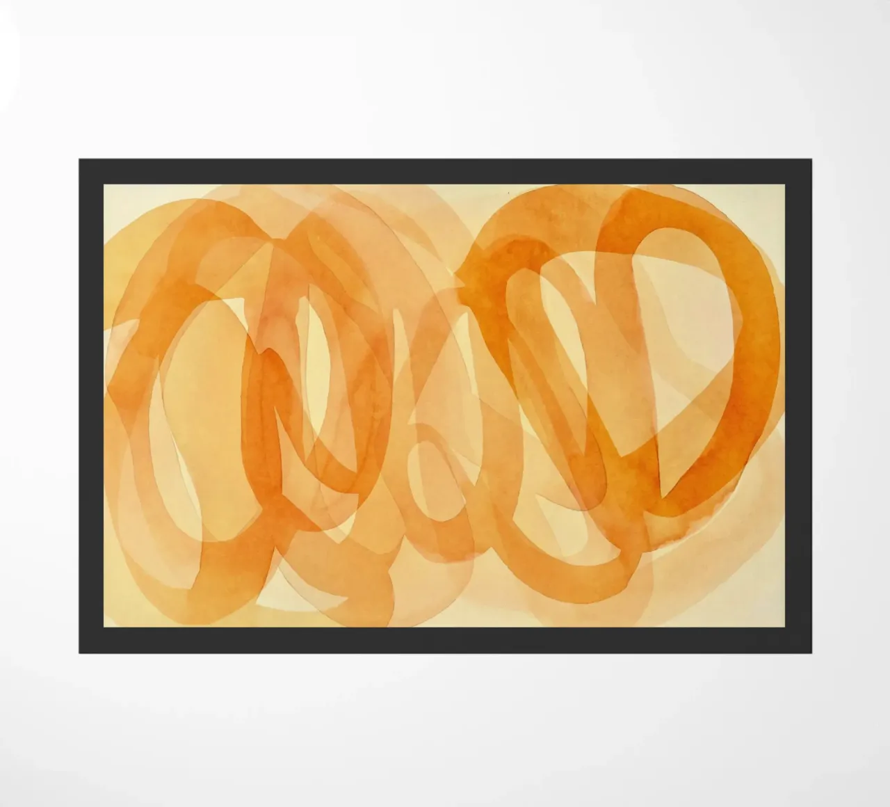 Tangerine Acquerello Pennellate Curve zerbino da Andrea Haase Modern Home