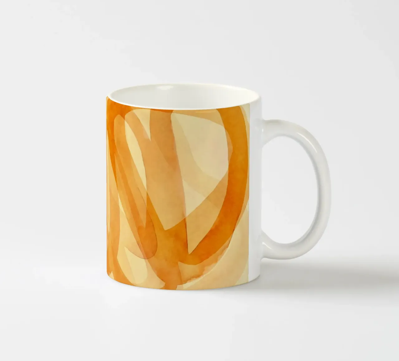 Tangerine Acquerello Pennellate Curve tazza in ceramica da Andrea Haase Modern Home