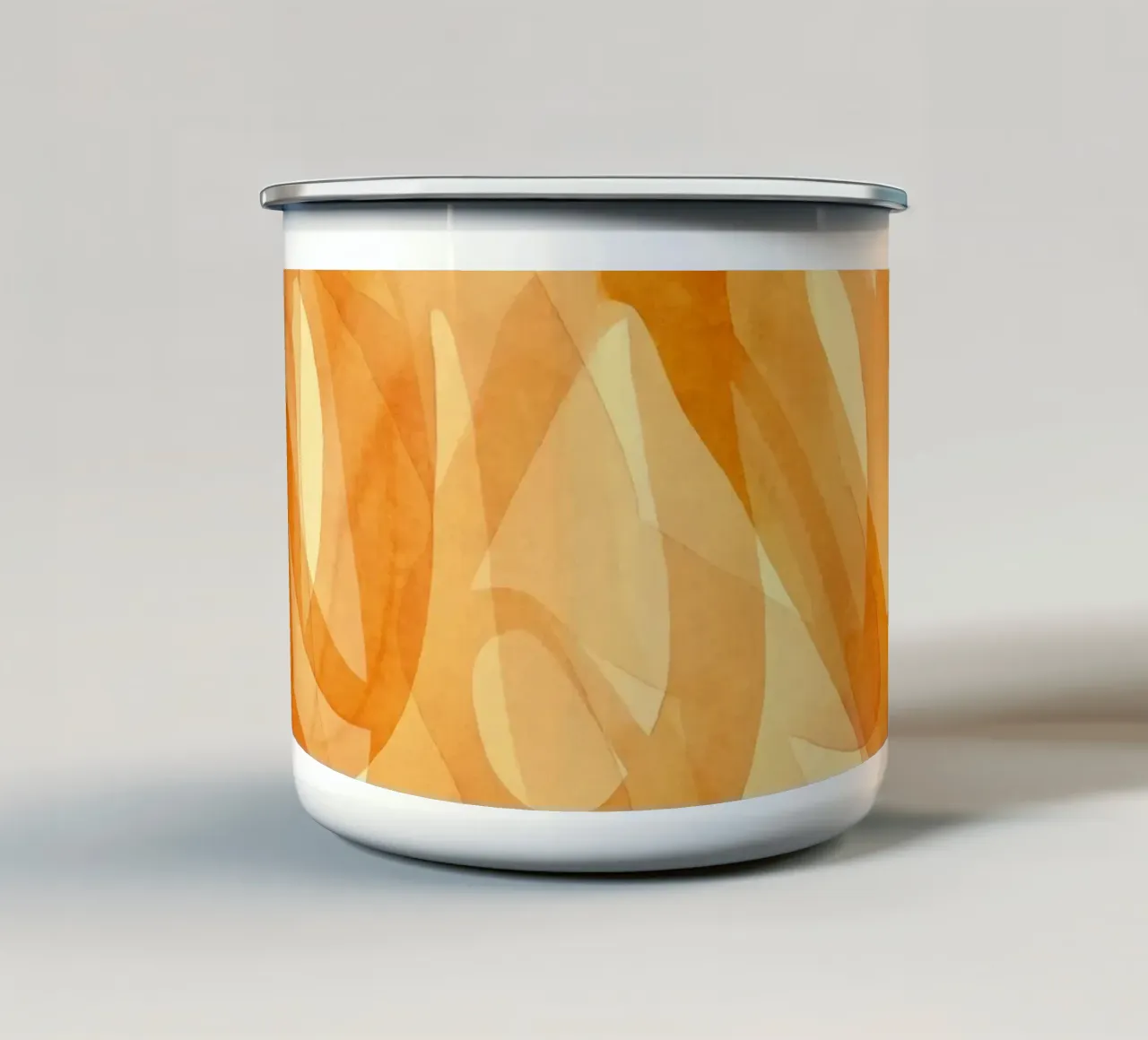 Tangerine Acquerello Pennellate Curve tazza in smalto da Andrea Haase Modern Home