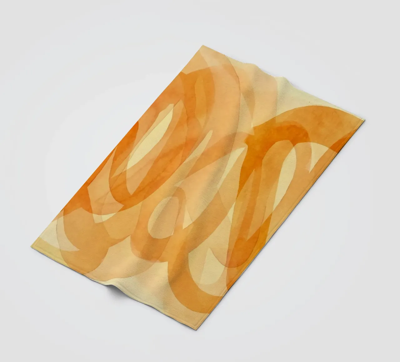 Tangerine Acquerello Pennellate Curve coperta in pile da Andrea Haase Modern Home