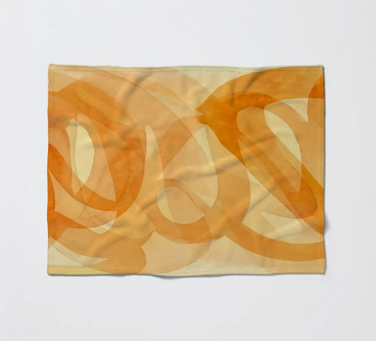 Tangerine Acquerello Pennellate Curve coperta in pile da Andrea Haase Modern Home