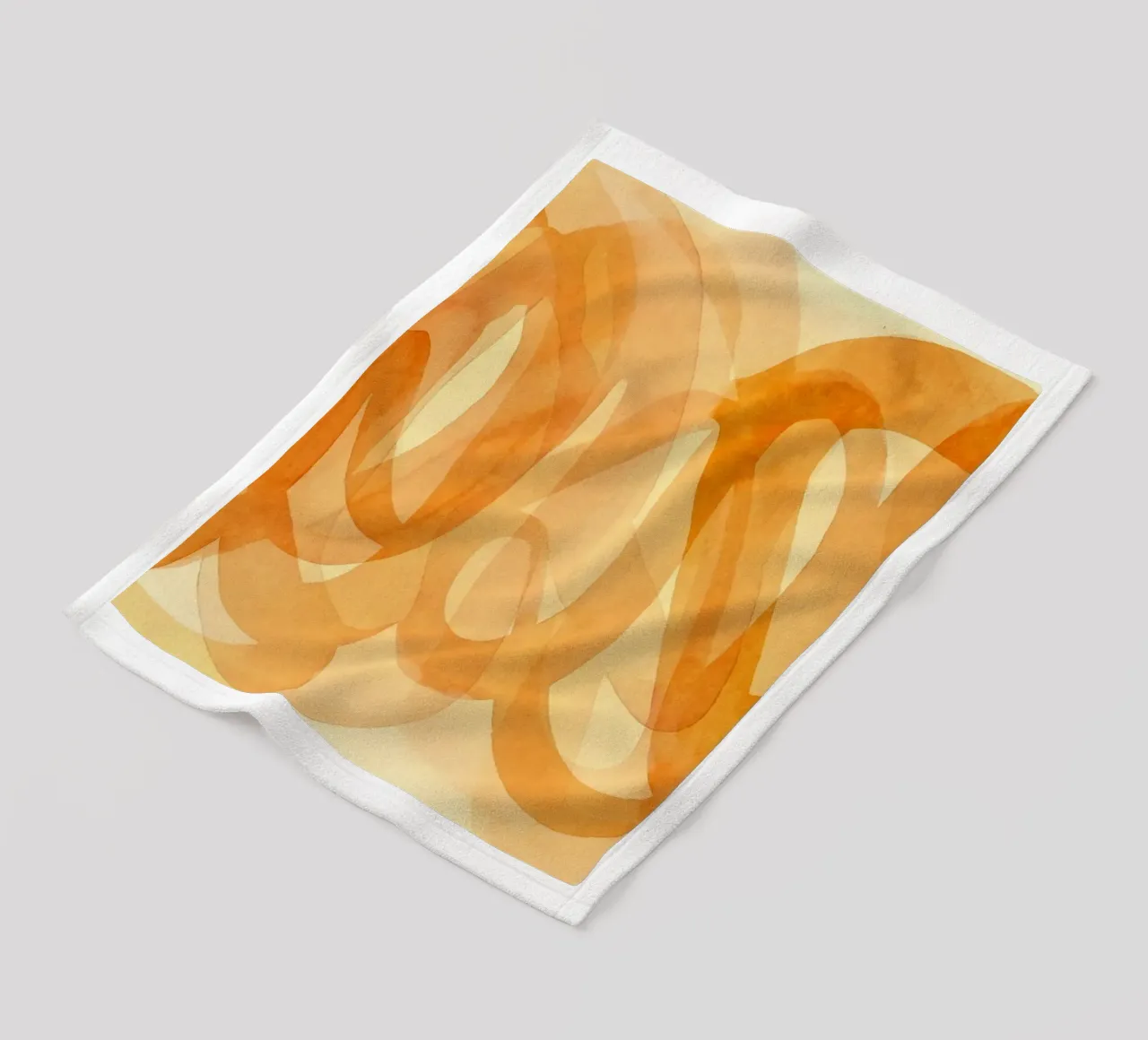 Tangerine Acquerello Pennellate Curve coperta in pile da Andrea Haase Modern Home