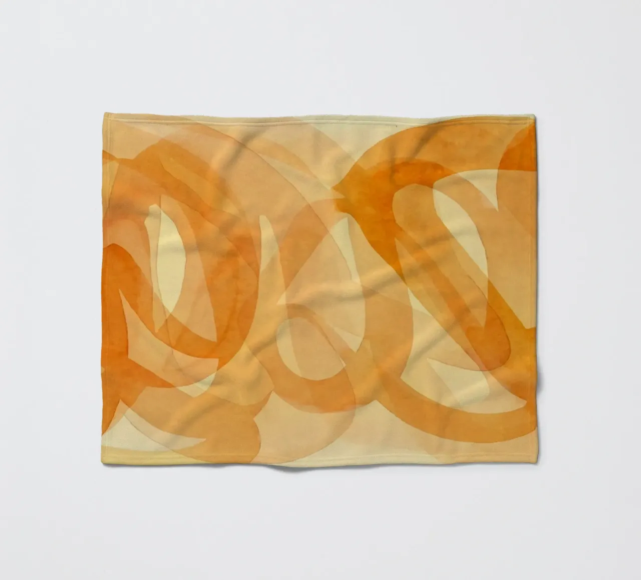 Tangerine Acquerello Pennellate Curve coperta in pile da Andrea Haase Modern Home