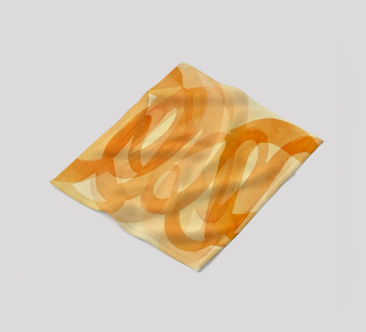 Tangerine Acquerello Pennellate Curve coperta in pile da Andrea Haase Modern Home