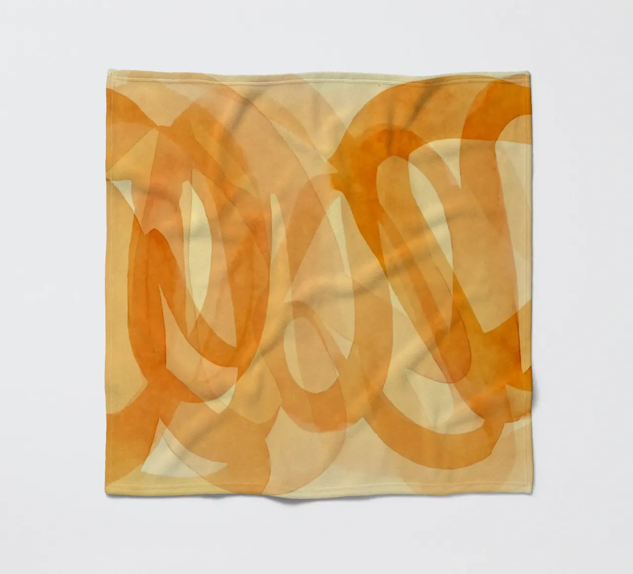 Tangerine Acquerello Pennellate Curve coperta in pile da Andrea Haase Modern Home