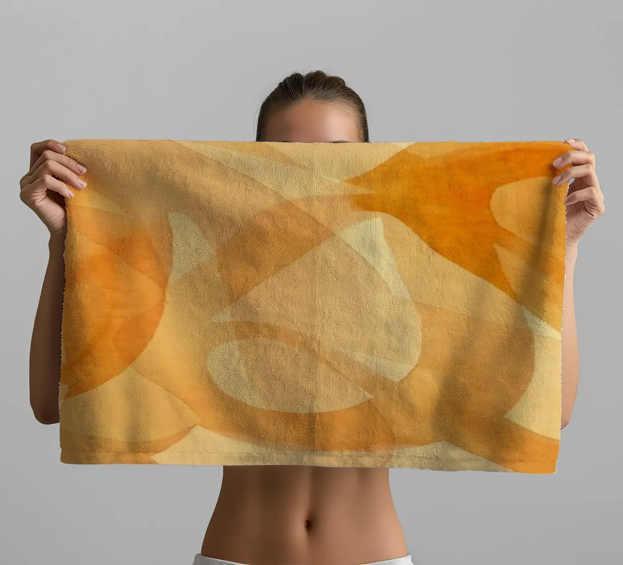 Tangerine Acquerello Pennellate Curve asciugamano da bagno da Andrea Haase Modern Home