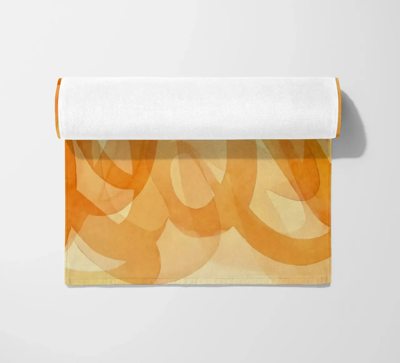 Tangerine Acquerello Pennellate Curve telo mare da Andrea Haase Modern Home