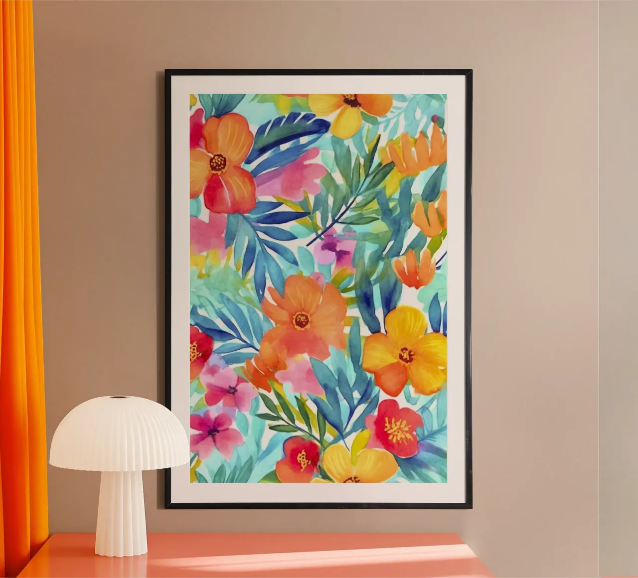 Fiori del giardino tropicale poster con telaio in alluminio da Andrea Haase Modern Home
